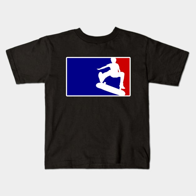 Skateboarding Major Leagues Kids T-Shirt by JoshG